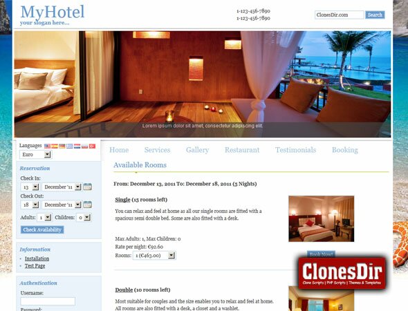 myhotel online hotel reservation script MyHotel Online Hotel Reservation Script
